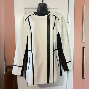 INC White & Black Pleather Jacket • NWOT